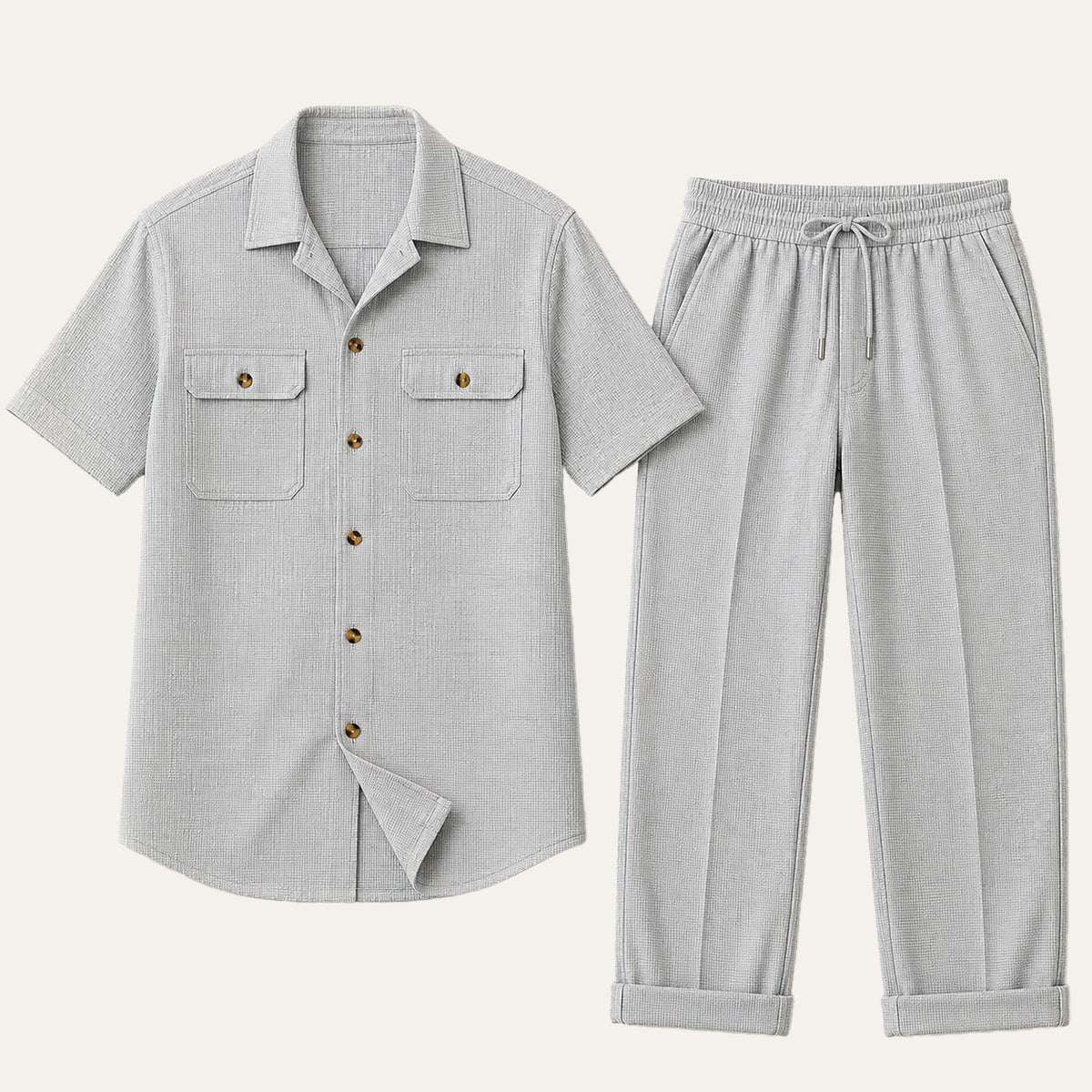 The Edgemont Men’s Casual Button Up Shirt & Pants Set