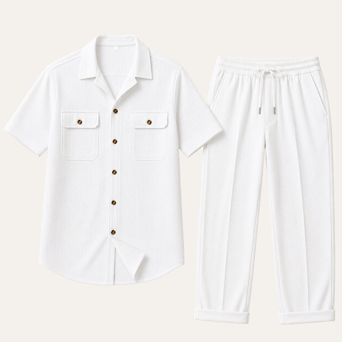 The Edgemont Men’s Casual Button Up Shirt & Pants Set