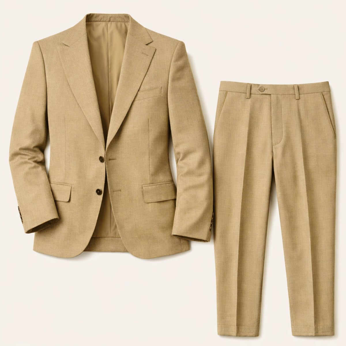 The Pinebrook Ridge Men’s Luxury Linen Wedding Suit – 2 Piece Single Breasted Set