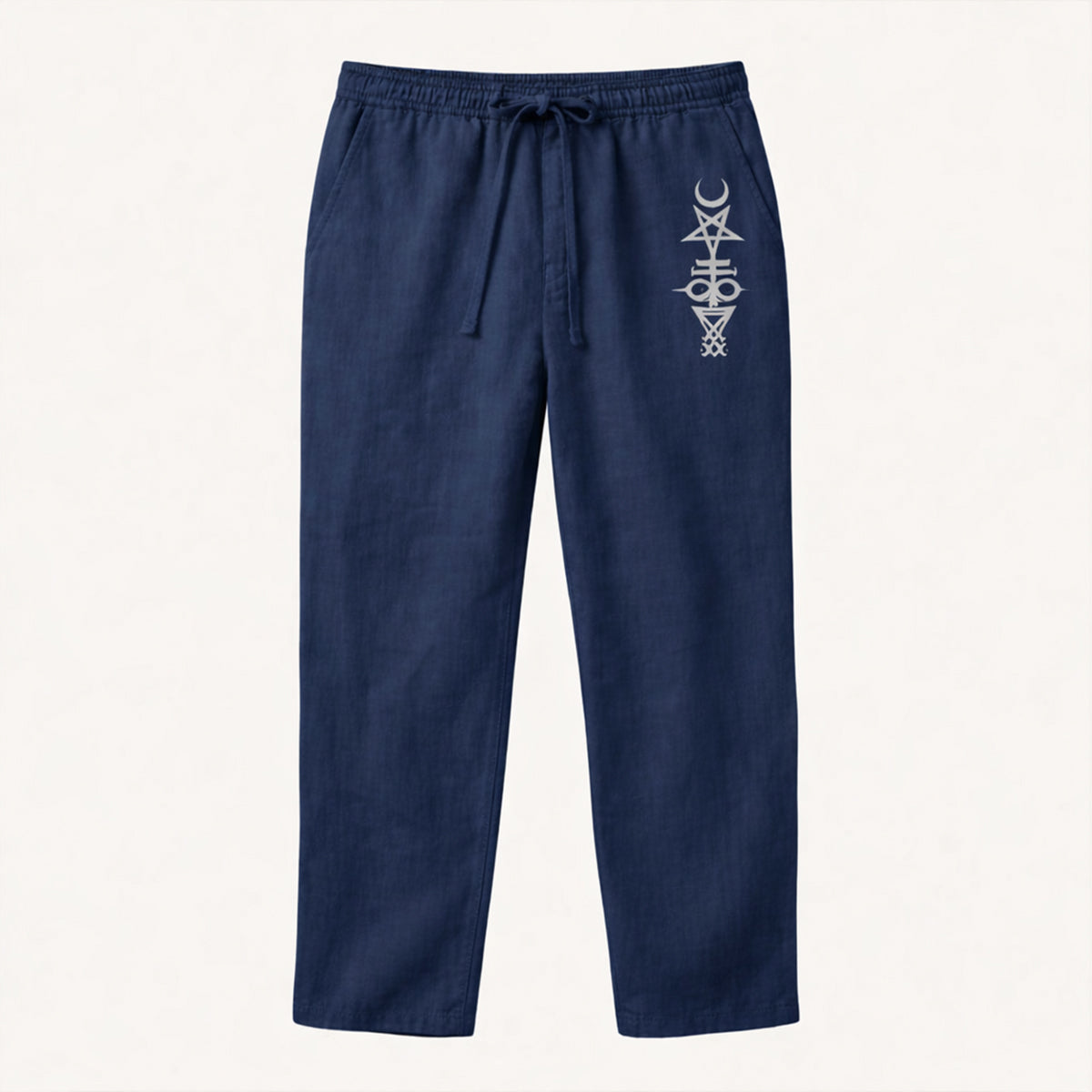 The Maplehill Men’s Casual Relaxed Fit Linen Wide Leg Drawstring Pants
