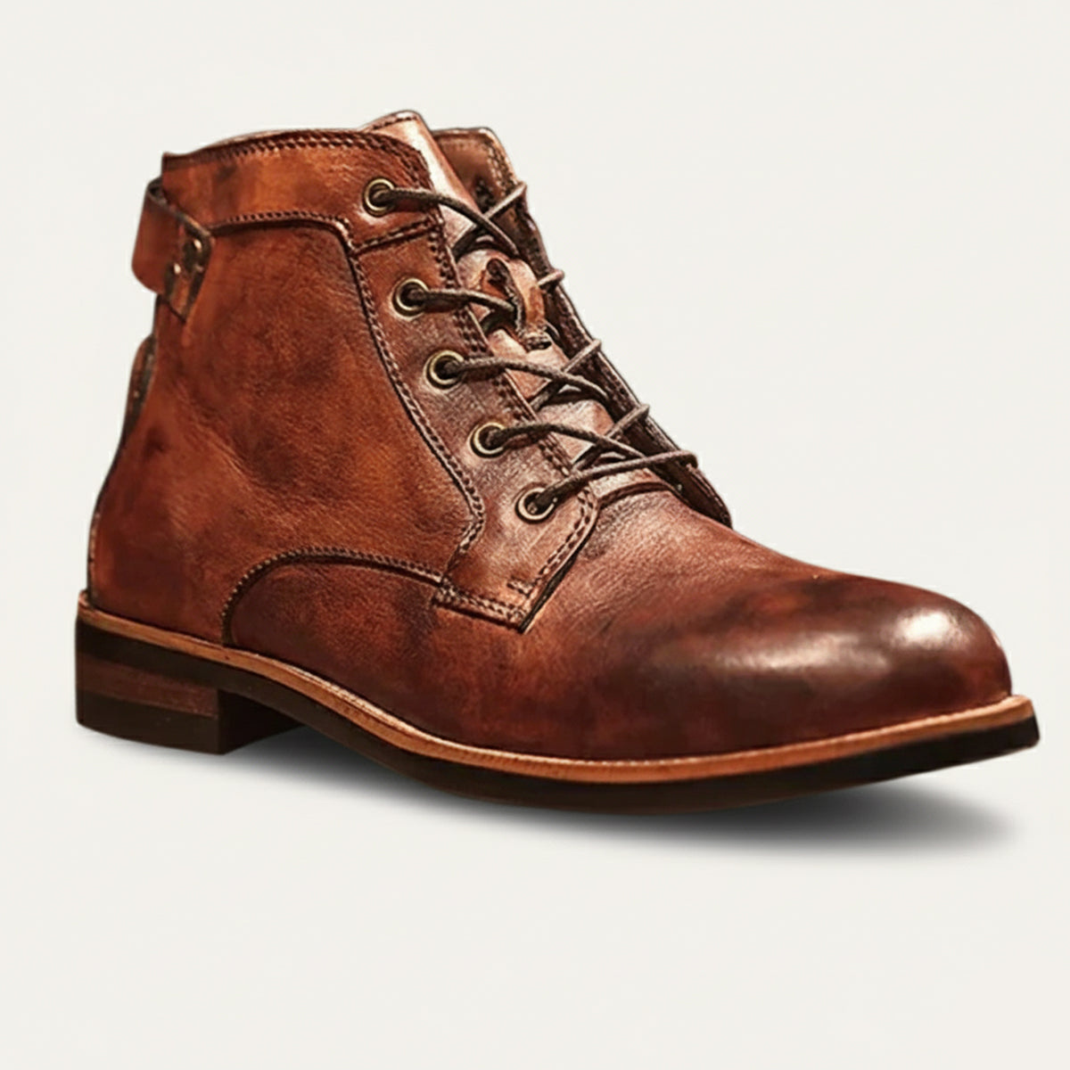 The Lucca Men’s Lace Up Vintage Leather Ankle Boots