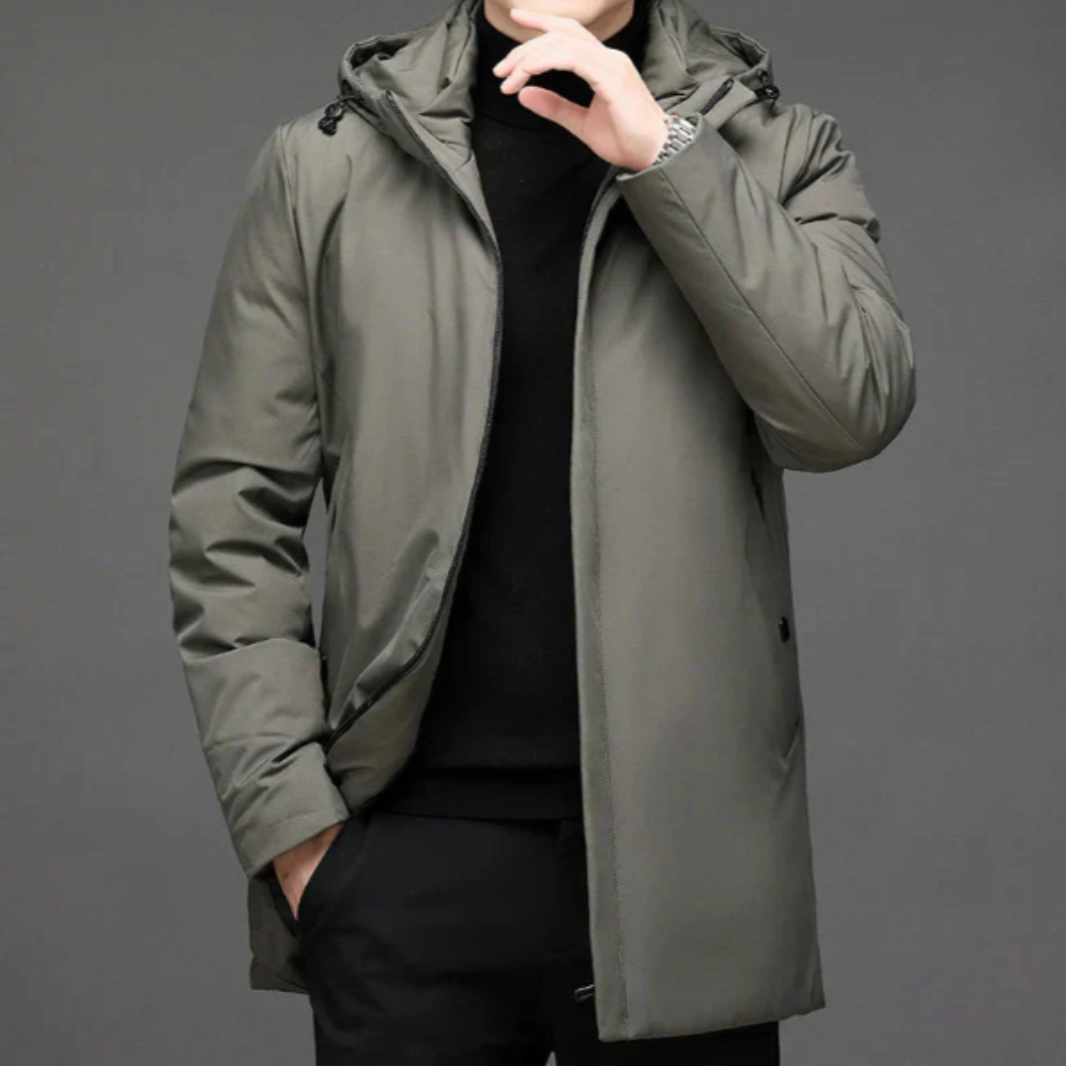 The Mountclair Men’s Modern Fit Warm Hooded Jacket
