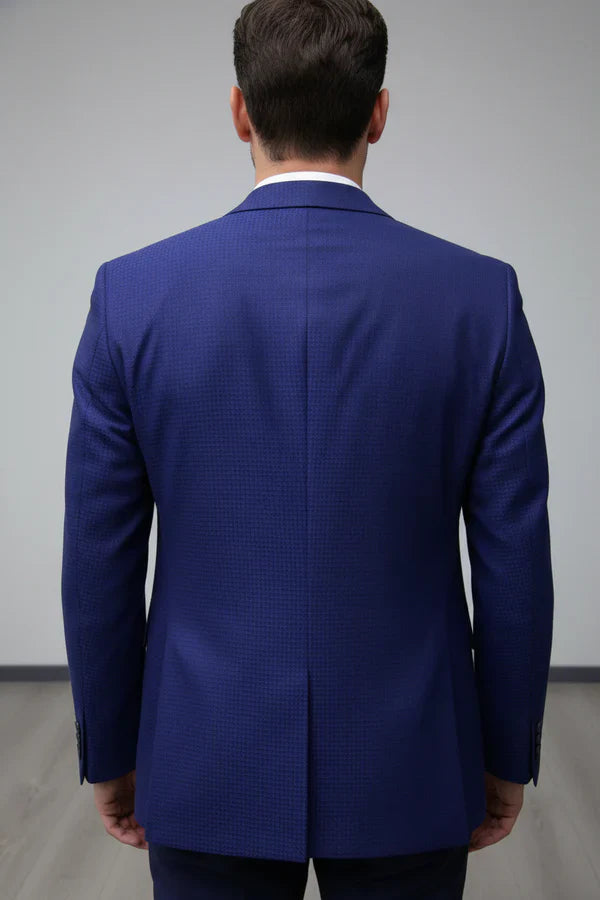 The Henderson Men's Smart Slim Fit Business Blazer - Navy Blue