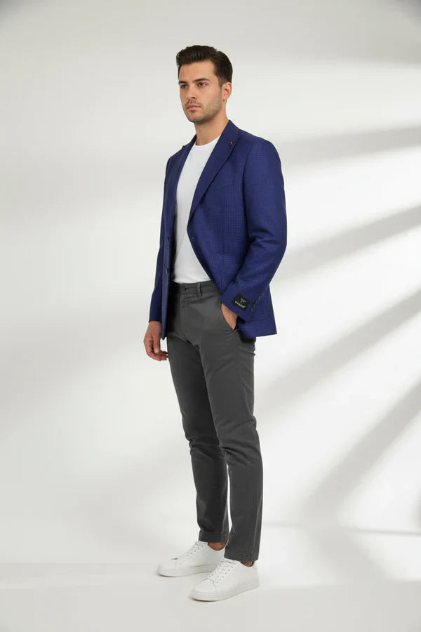 The Henderson Men's Smart Slim Fit Business Blazer - Navy Blue