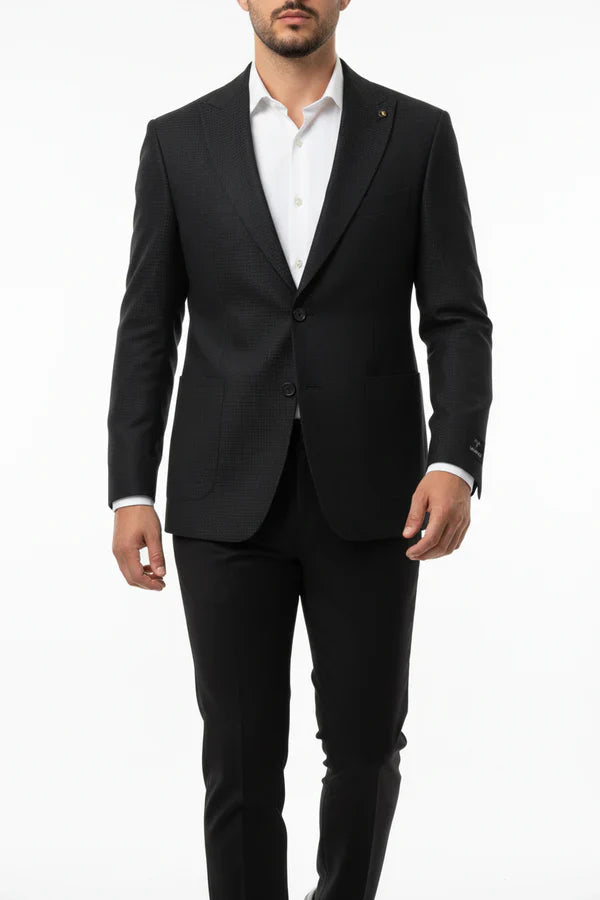 The Henderson Men's Smart Slim Fit Business Blazer - Black