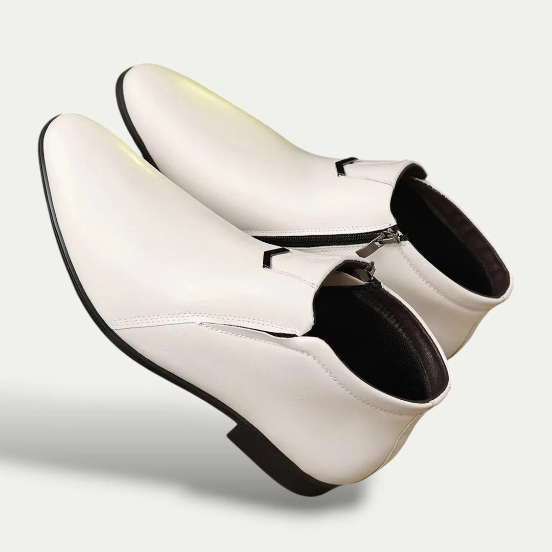 The Oxford Men's Leather Ankle Boots - Vintage Business Dress Shoes