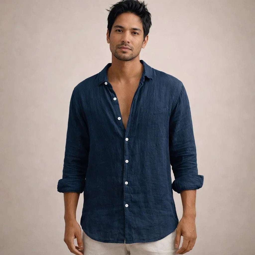 The Sardinia Men's Casual Linen Button Up Shirt