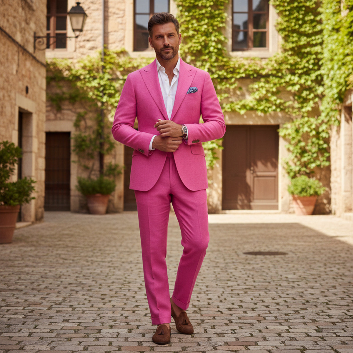 The Montreux Men’s Timeless Linen Suit Set – Blazer & Pants