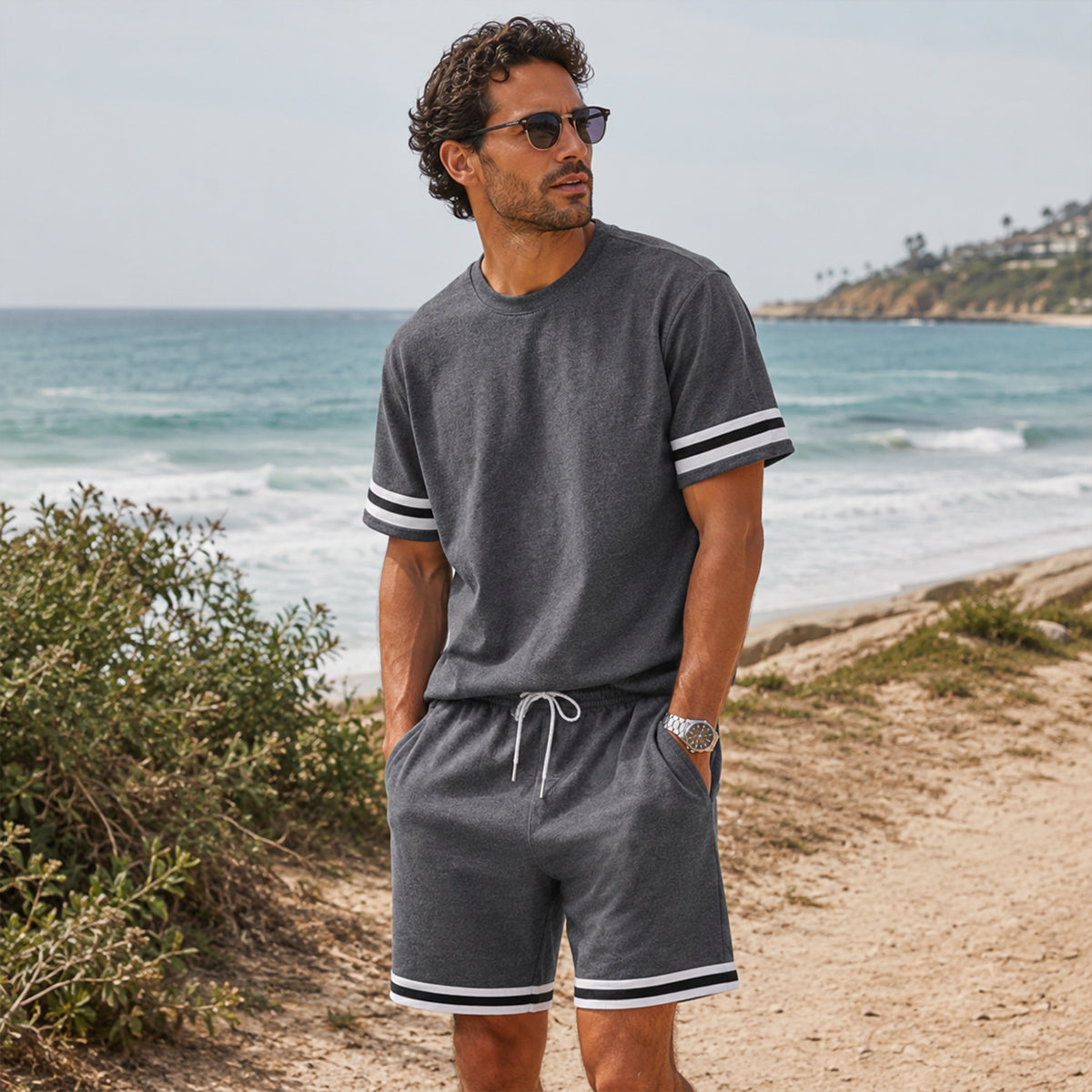 The Modena Men’s Trendy Summer Set – T Shirt and Shorts