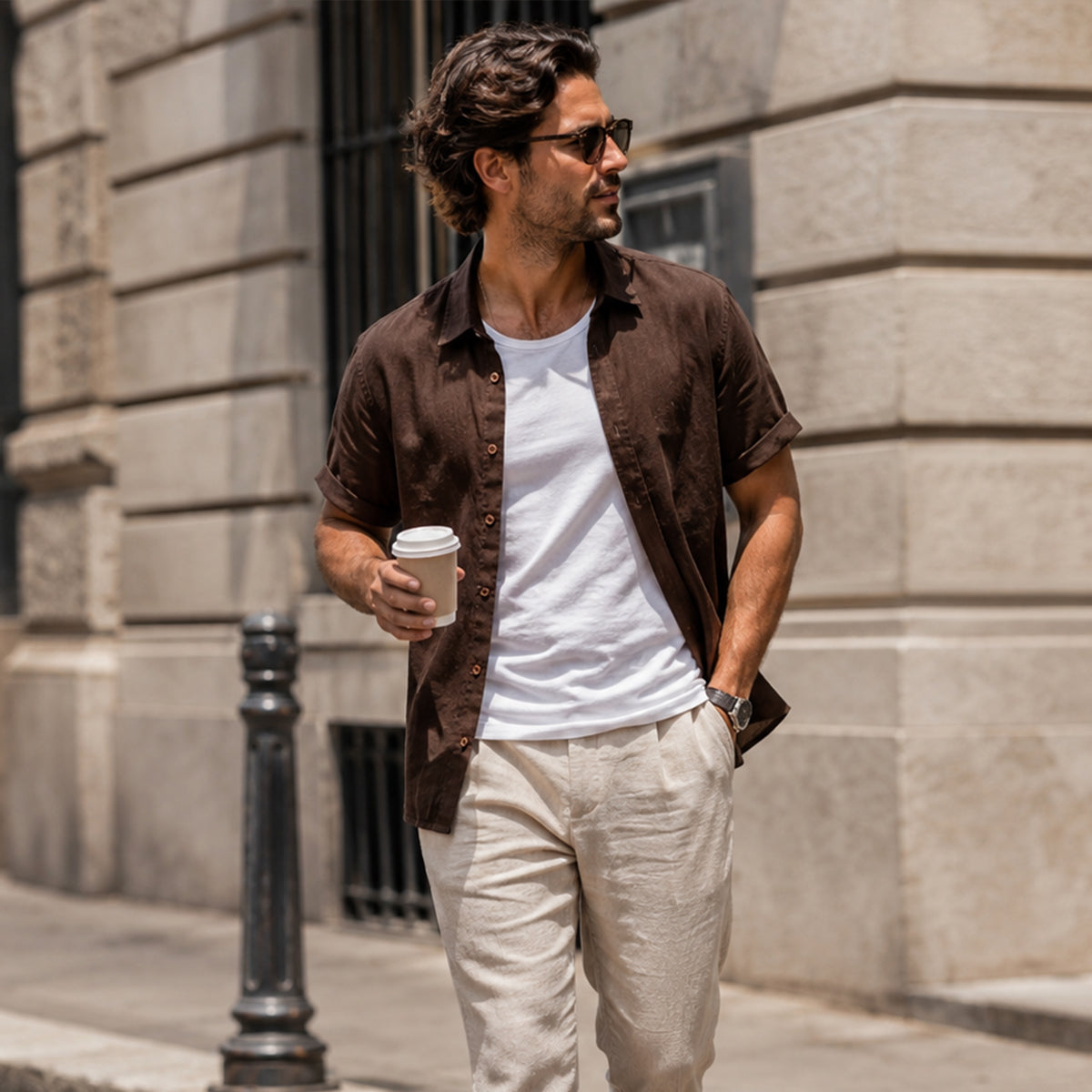 The Willow Lake Men’s Linen Slim Fit Breathable Shirt