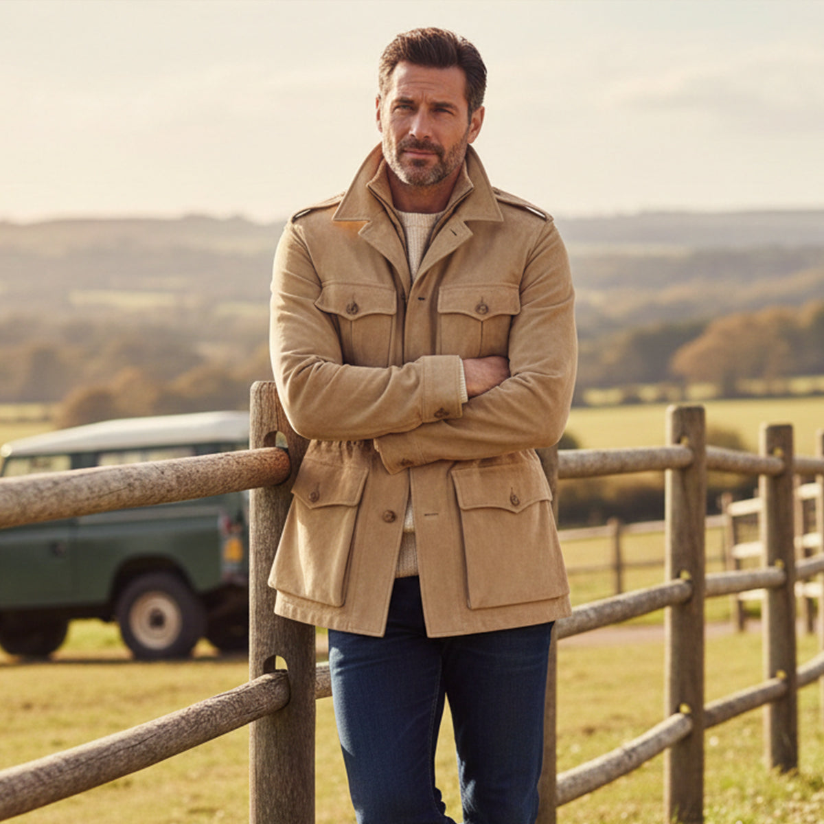 The Surrey Men’s Classic Suede Field Business Jacket