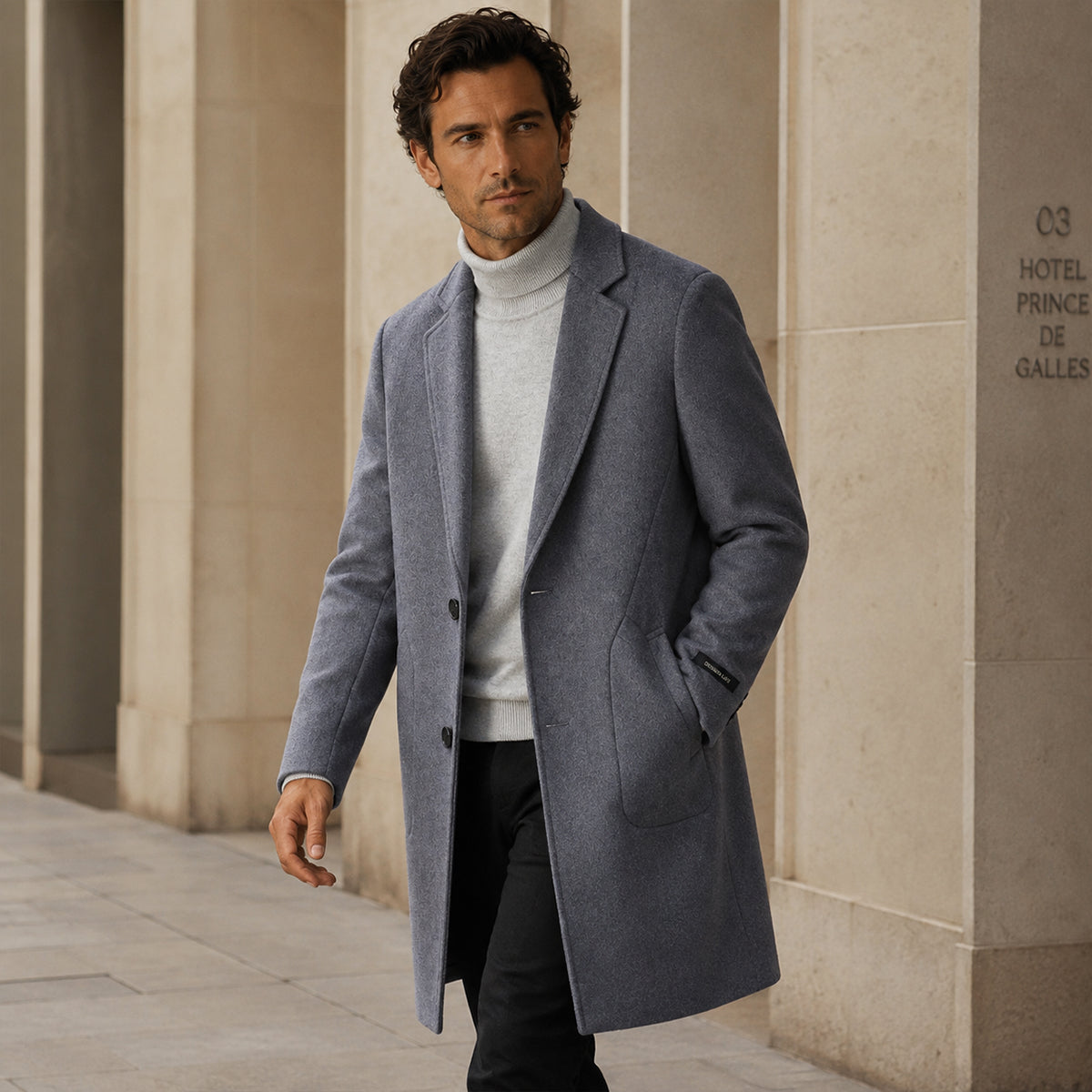The Merano Men's Old Money Classic Wool Overcoat