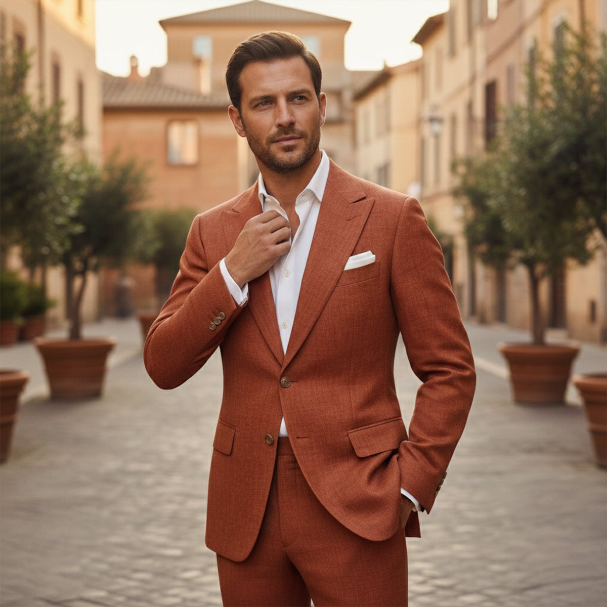 The Lausanne Men’s Casual Linen Suit Set – Blazer & Pants