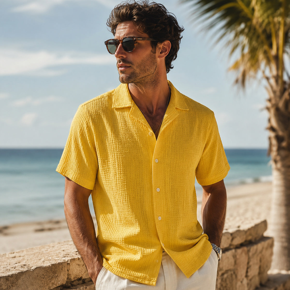 The Porta Venezia Men’s Lightweight Streetwear Button Up Shirt