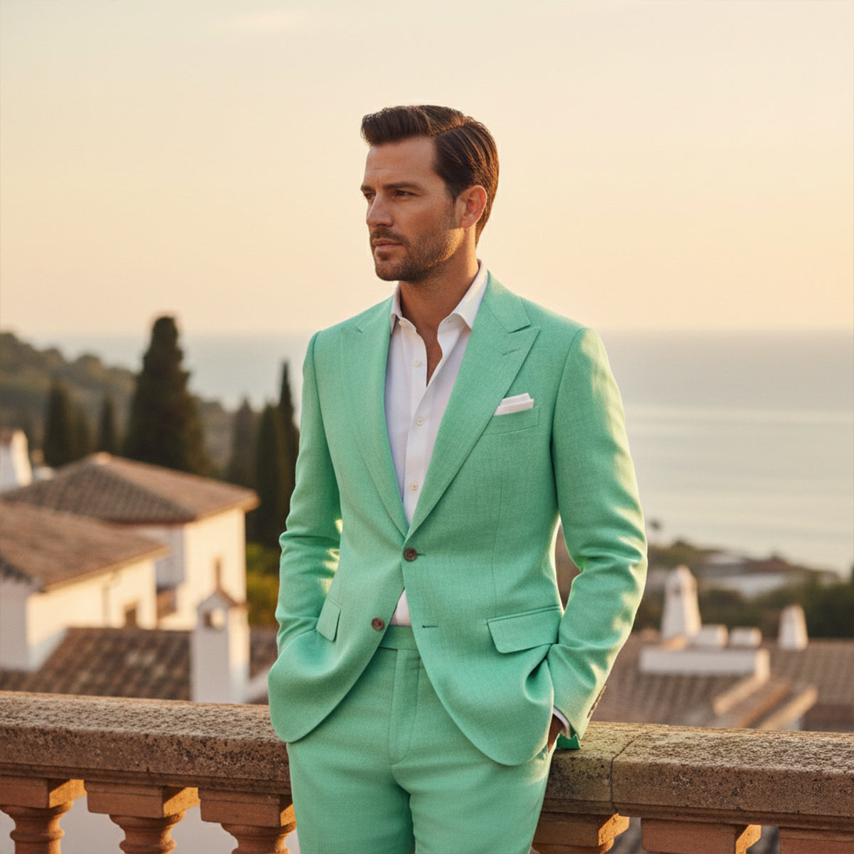 The Lausanne Men’s Casual Linen Suit Set – Blazer & Pants