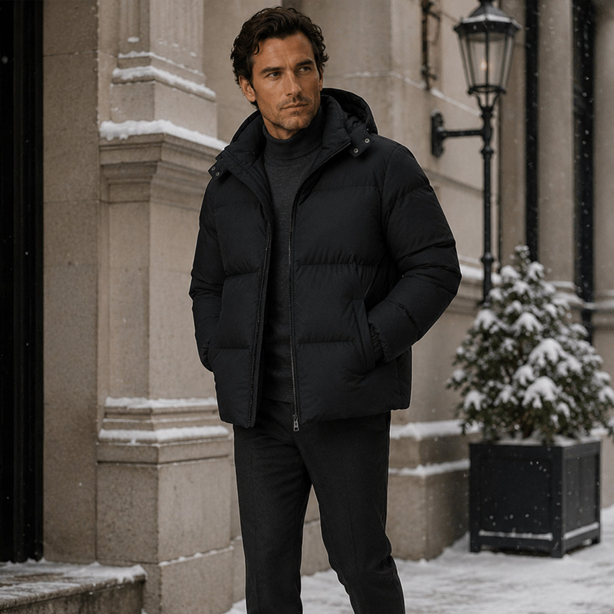 The Whitaker Men’s Warm Insulated Hooded Puffer Jacket