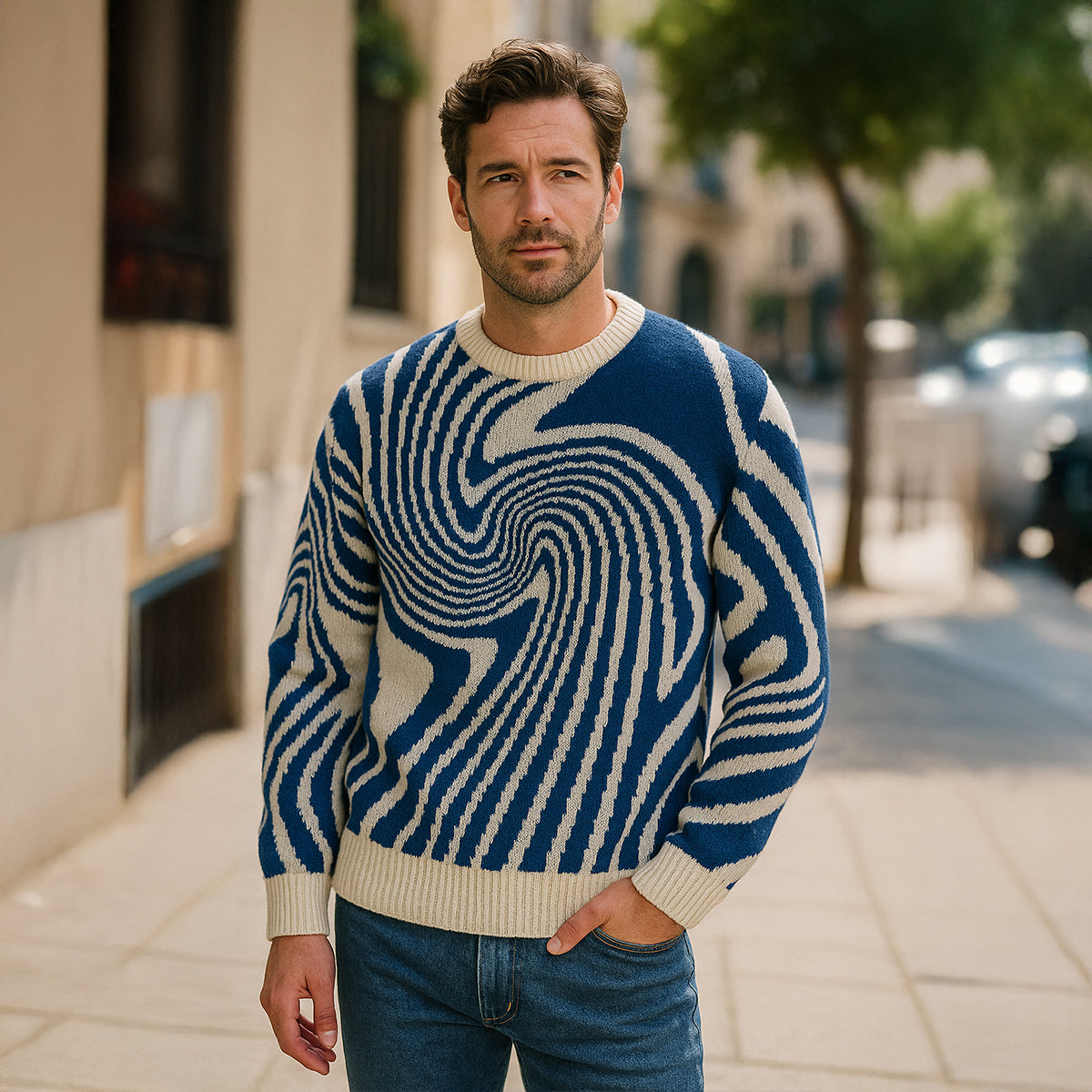 The Paris Men's Merino Wool Sweater - Premium Jacquard Knit