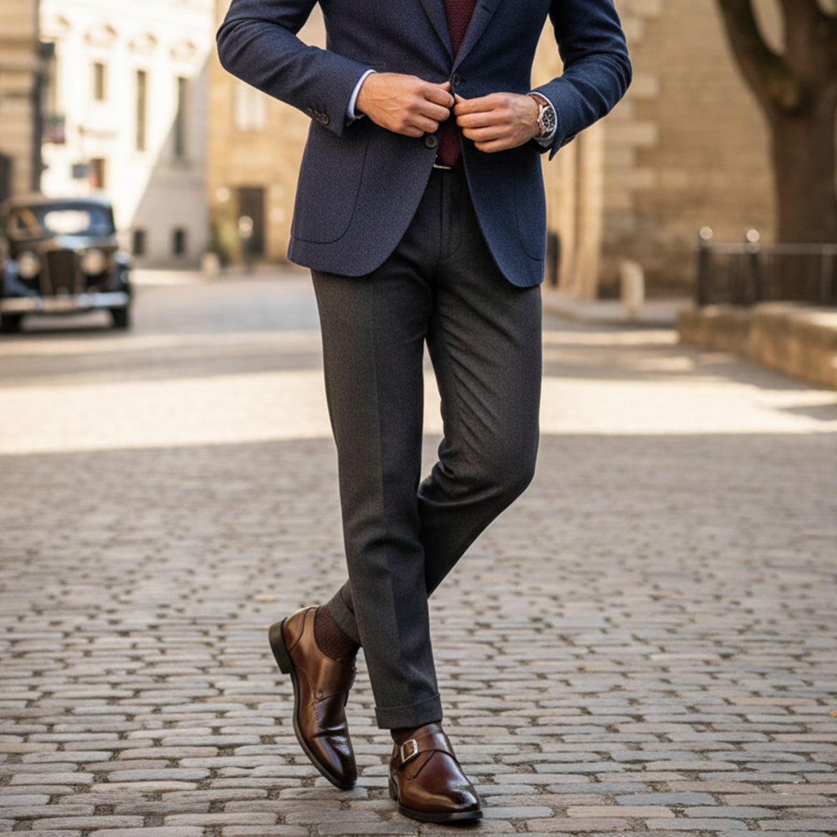 The Asiago Men’s Italian Formal Buckle Leather Dress Shoes