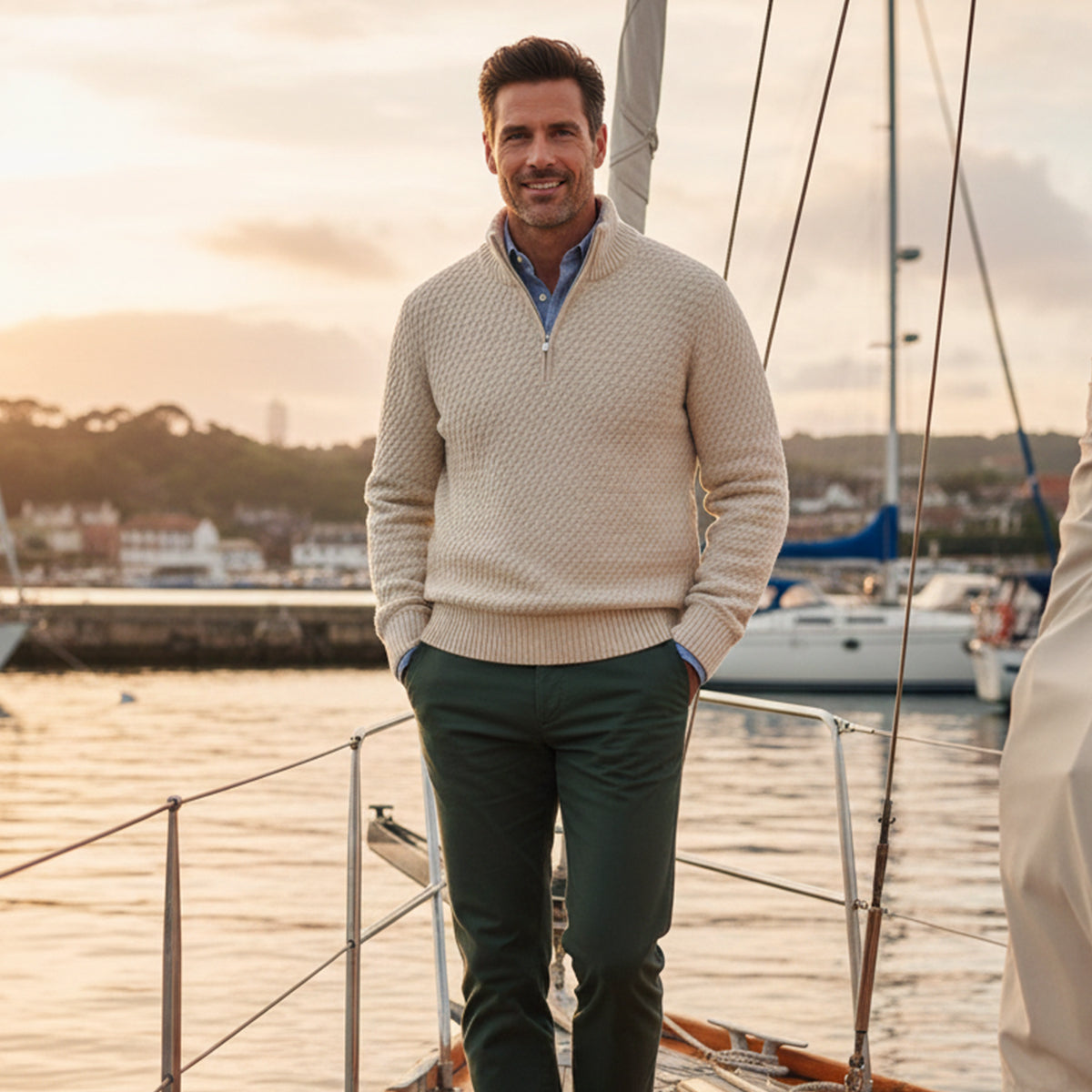 The Riviera Men’s Luxury Quarter Zip Knit Sweater