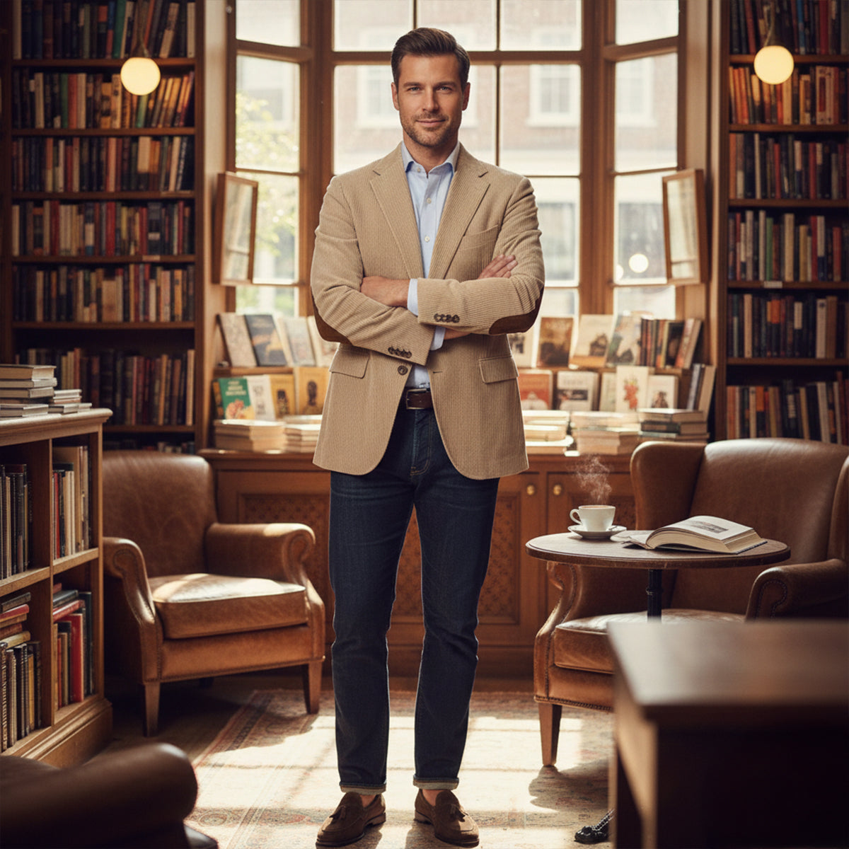 The Ridgeway Men’s Vintage Corduroy Blazer with Elbow Patches