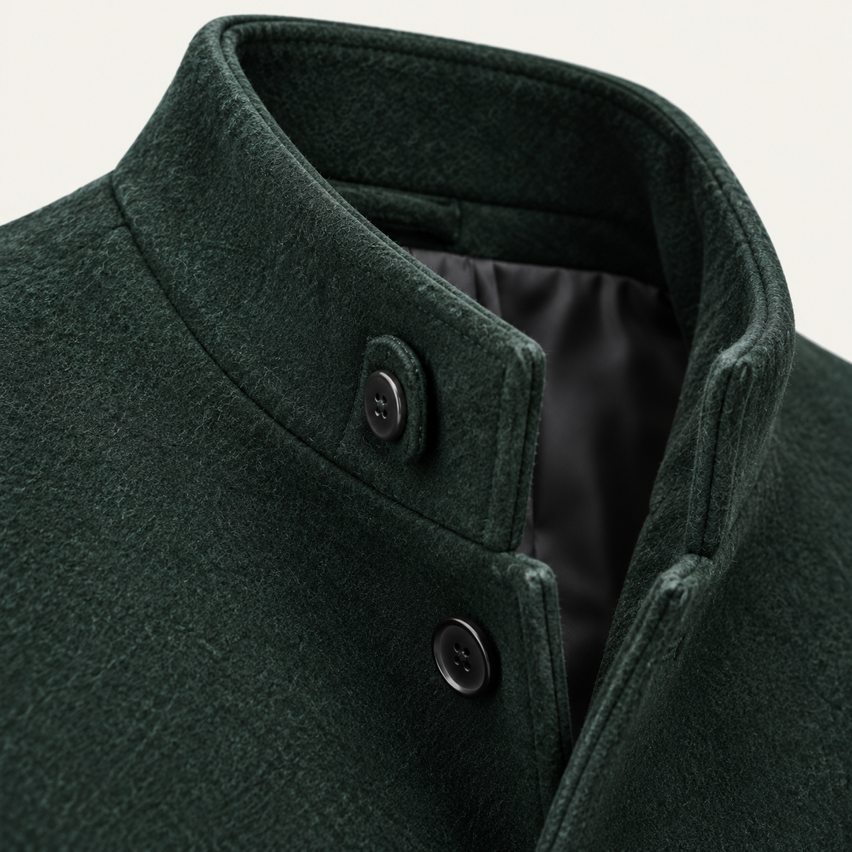 The Monarch Men’s Single Breasted Stand Collar Overcoat