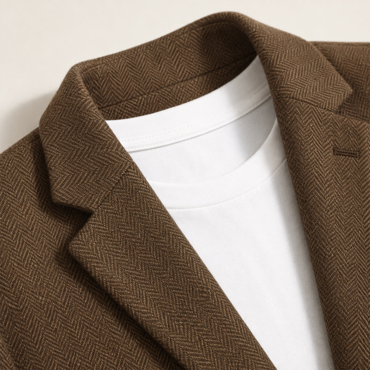 The Domaso Men’s Business Herringbone Single Breasted Wool Tweed Blazer