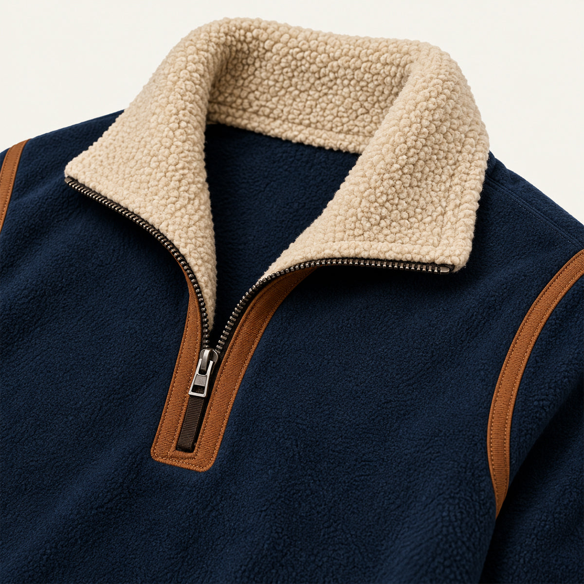 The Pinehaven Men's Vintage Sherpa Lined Quarter Zip Sweater