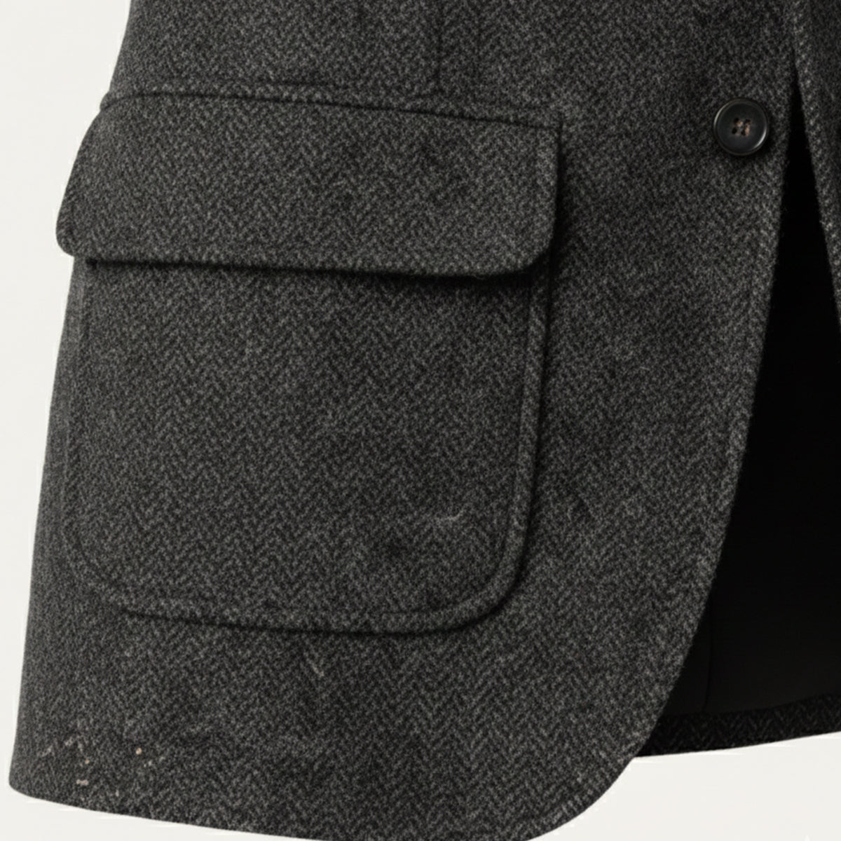 The Genoa Men’s Single Breasted Fishbone Tweed Blazer Jacket