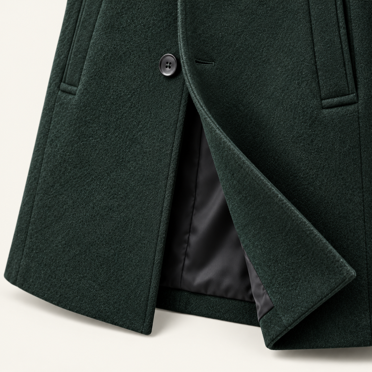 The Monarch Men’s Single Breasted Stand Collar Overcoat