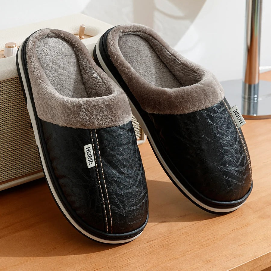 The Cambria Men’s Fleece Lined Slip On Winter House Slippers