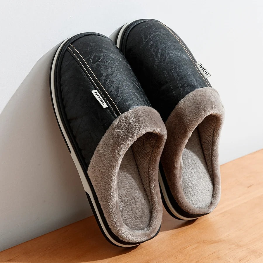 The Cambria Men’s Fleece Lined Slip On Winter House Slippers