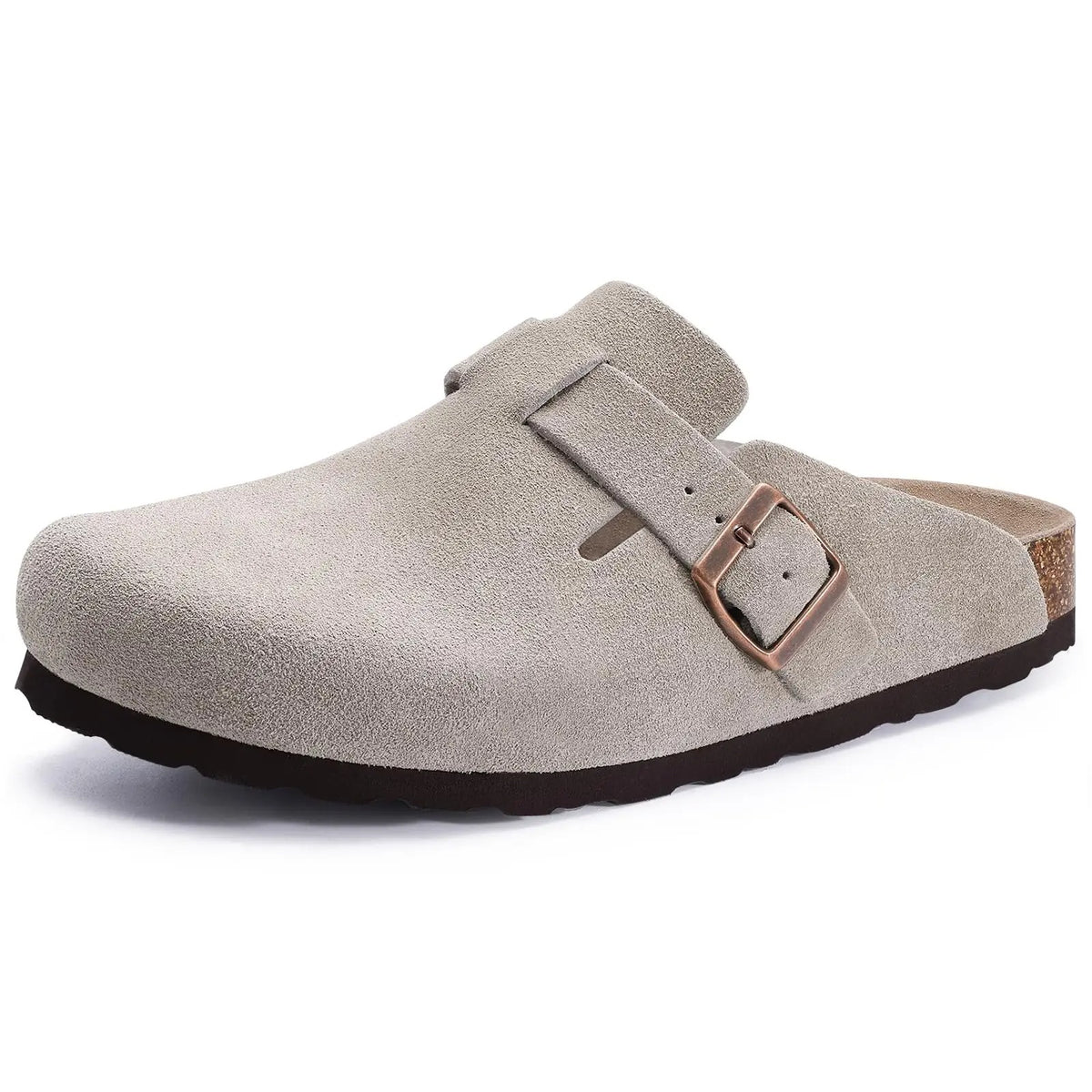 The Capitola Men's Suede Adjustable Buckle Comfort Clogs