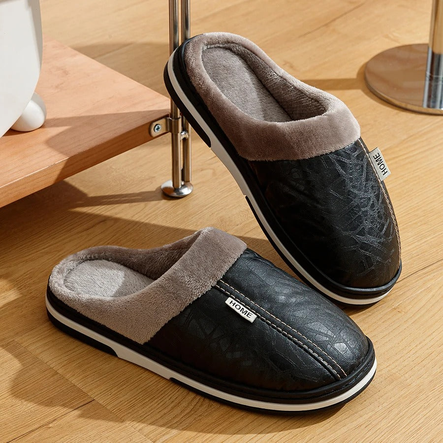 The Cambria Men’s Fleece Lined Slip On Winter House Slippers