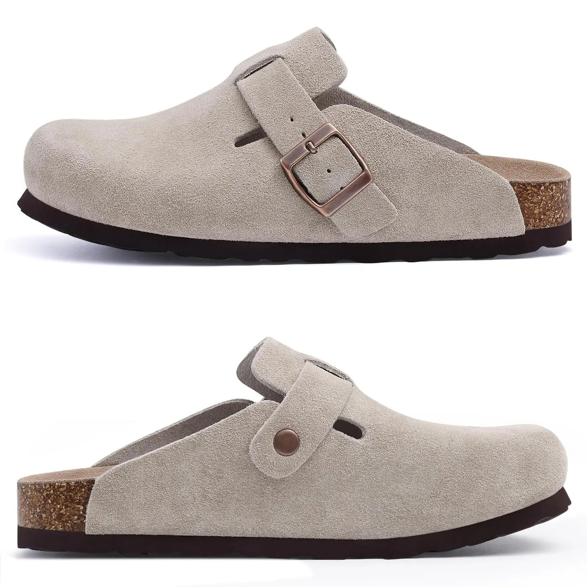 The Capitola Men's Suede Adjustable Buckle Comfort Clogs