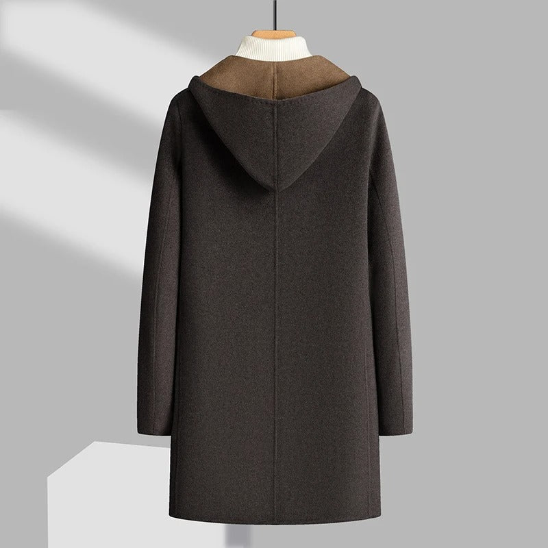 The San Anselmo Men’s Hooded Wool Blend Overcoat