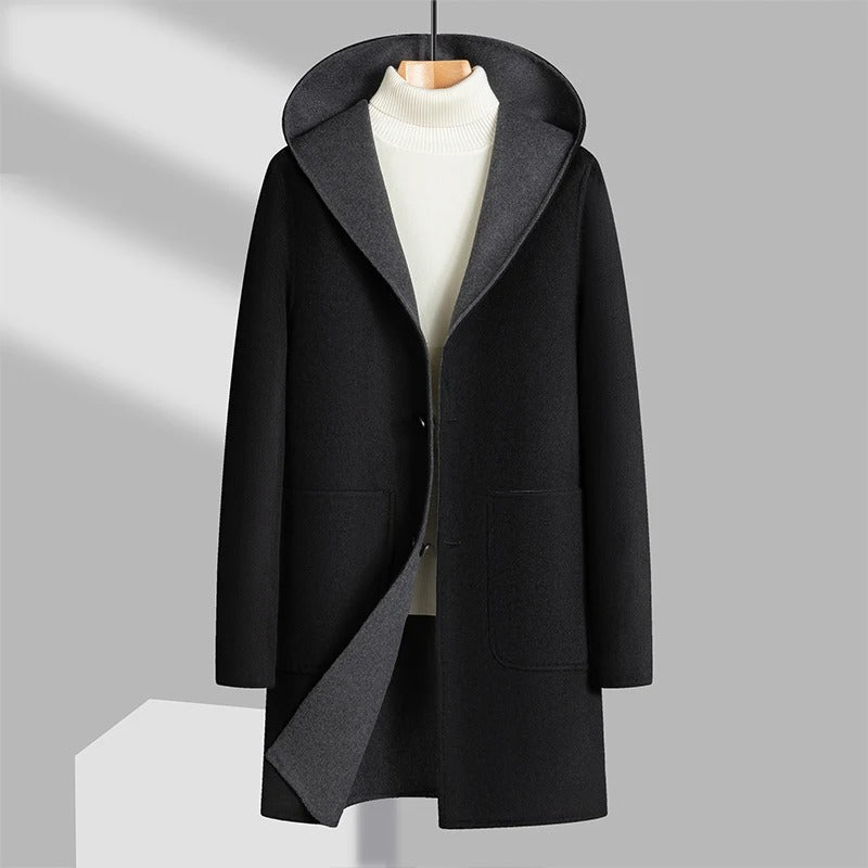 The San Anselmo Men’s Hooded Wool Blend Overcoat