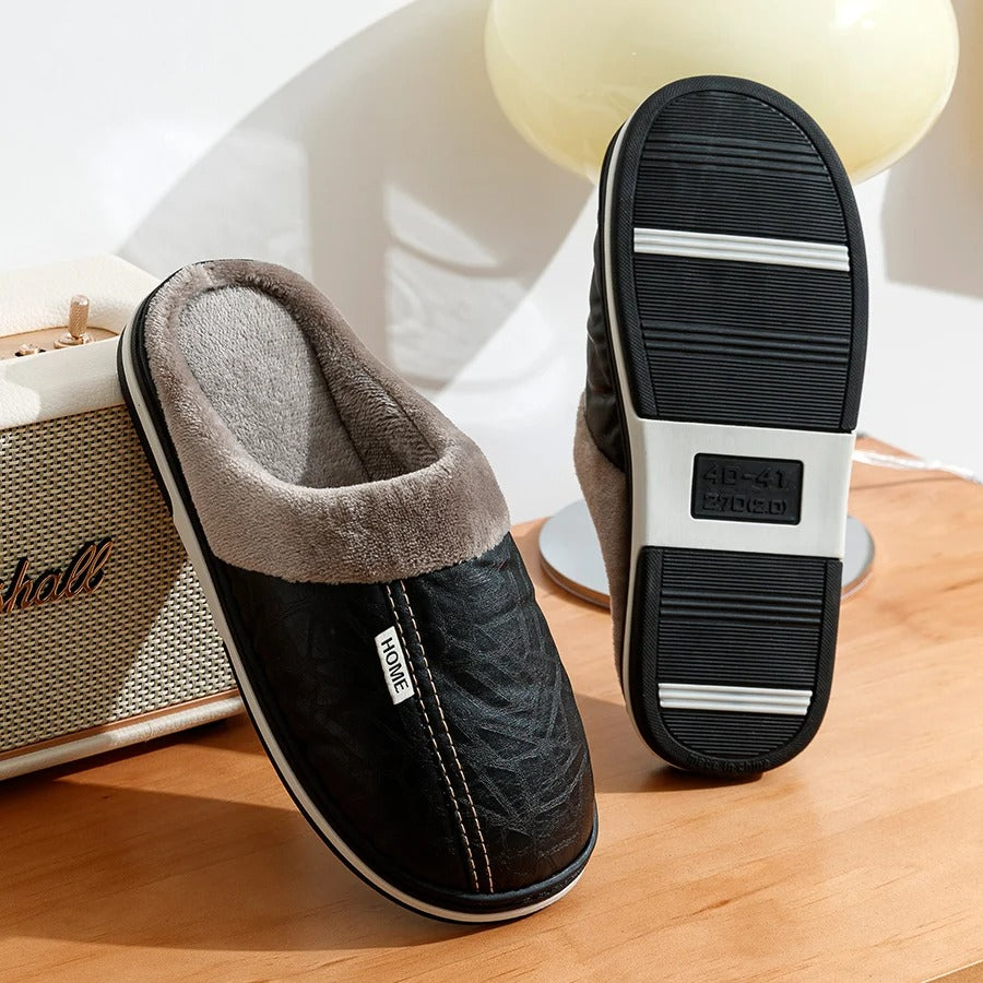 The Cambria Men’s Fleece Lined Slip On Winter House Slippers