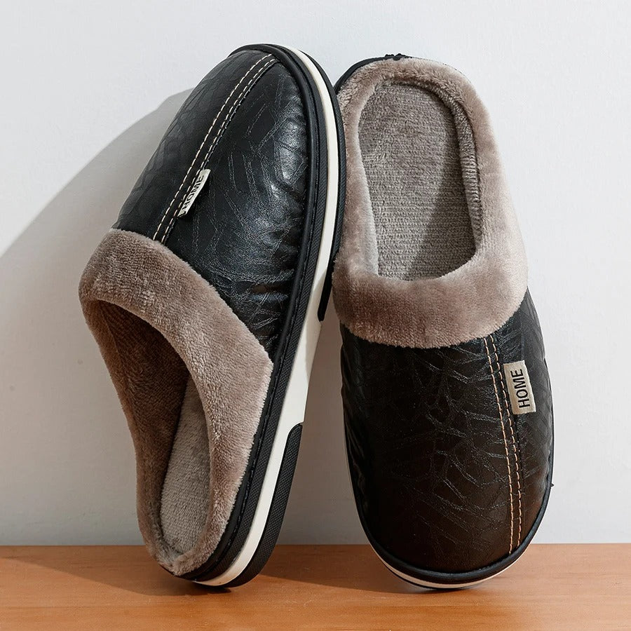 The Cambria Men’s Fleece Lined Slip On Winter House Slippers