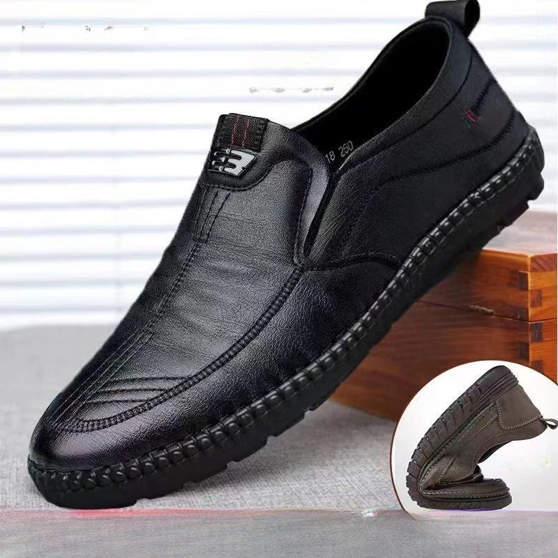 The Tiburon Men’s Casual Leather Slip On Walking Loafers