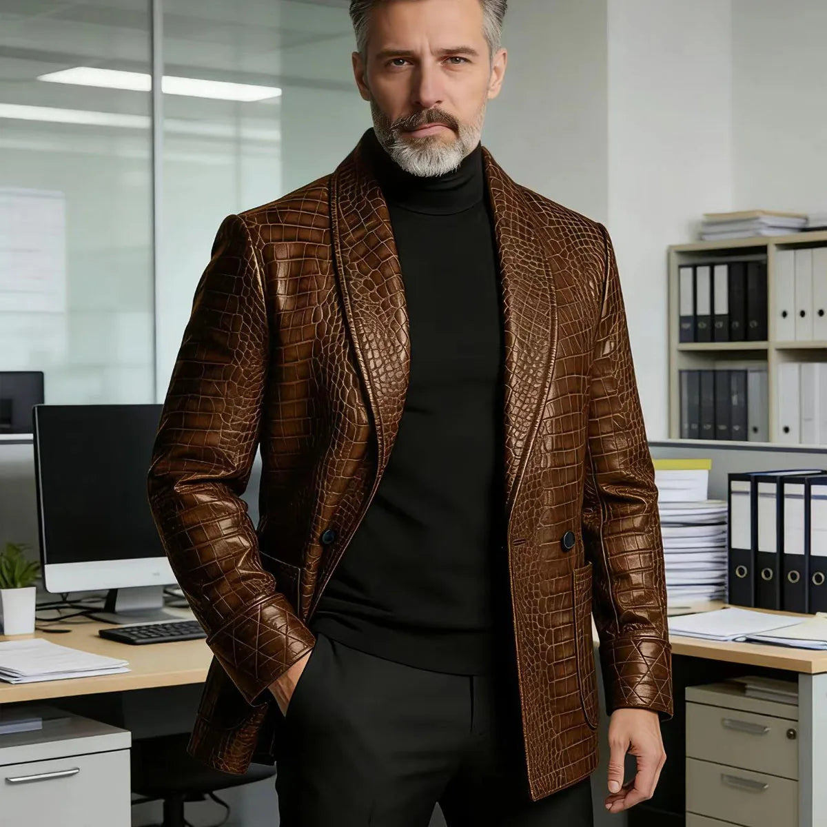 The Calistoga Men’s Slim Fit Embossed Blazer Jacket