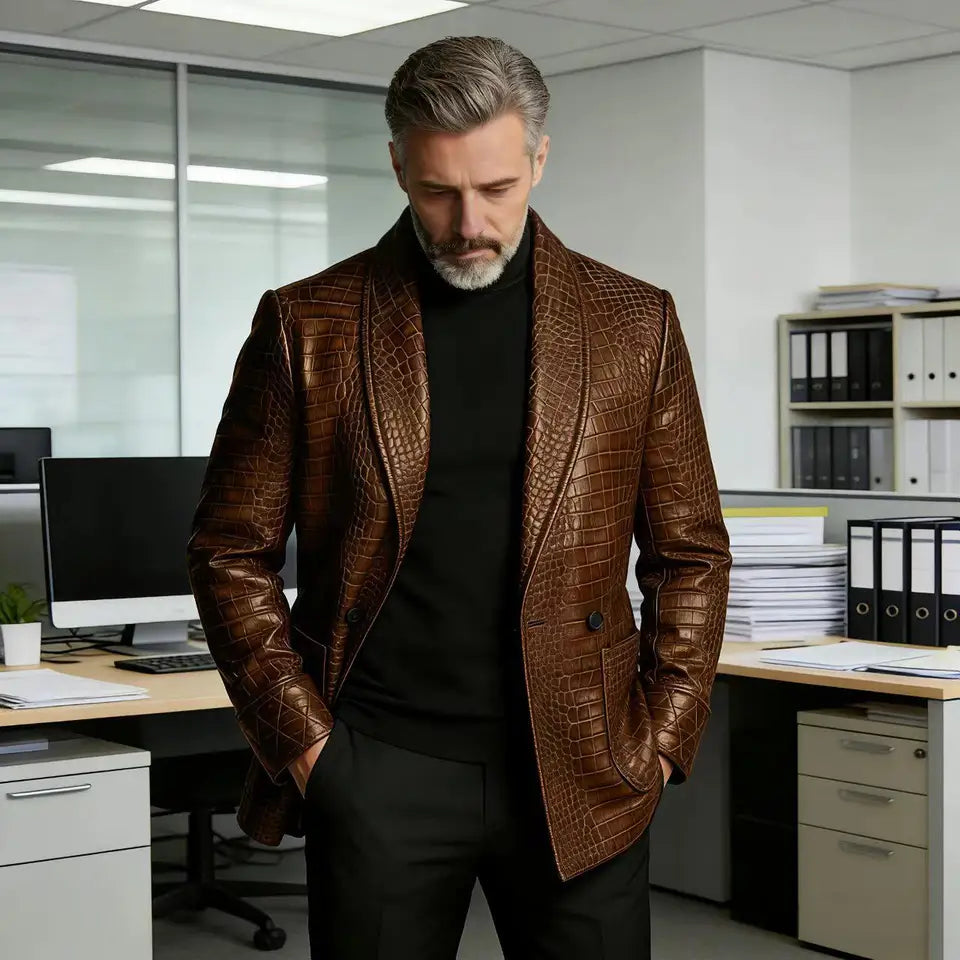 The Calistoga Men’s Slim Fit Embossed Blazer Jacket