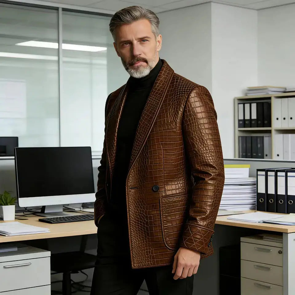 The Calistoga Men’s Slim Fit Embossed Blazer Jacket