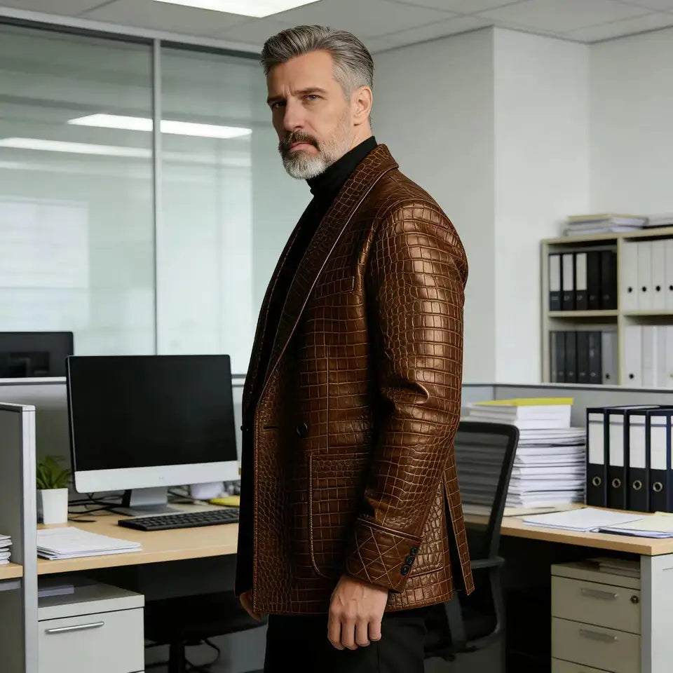 The Calistoga Men’s Slim Fit Embossed Blazer Jacket