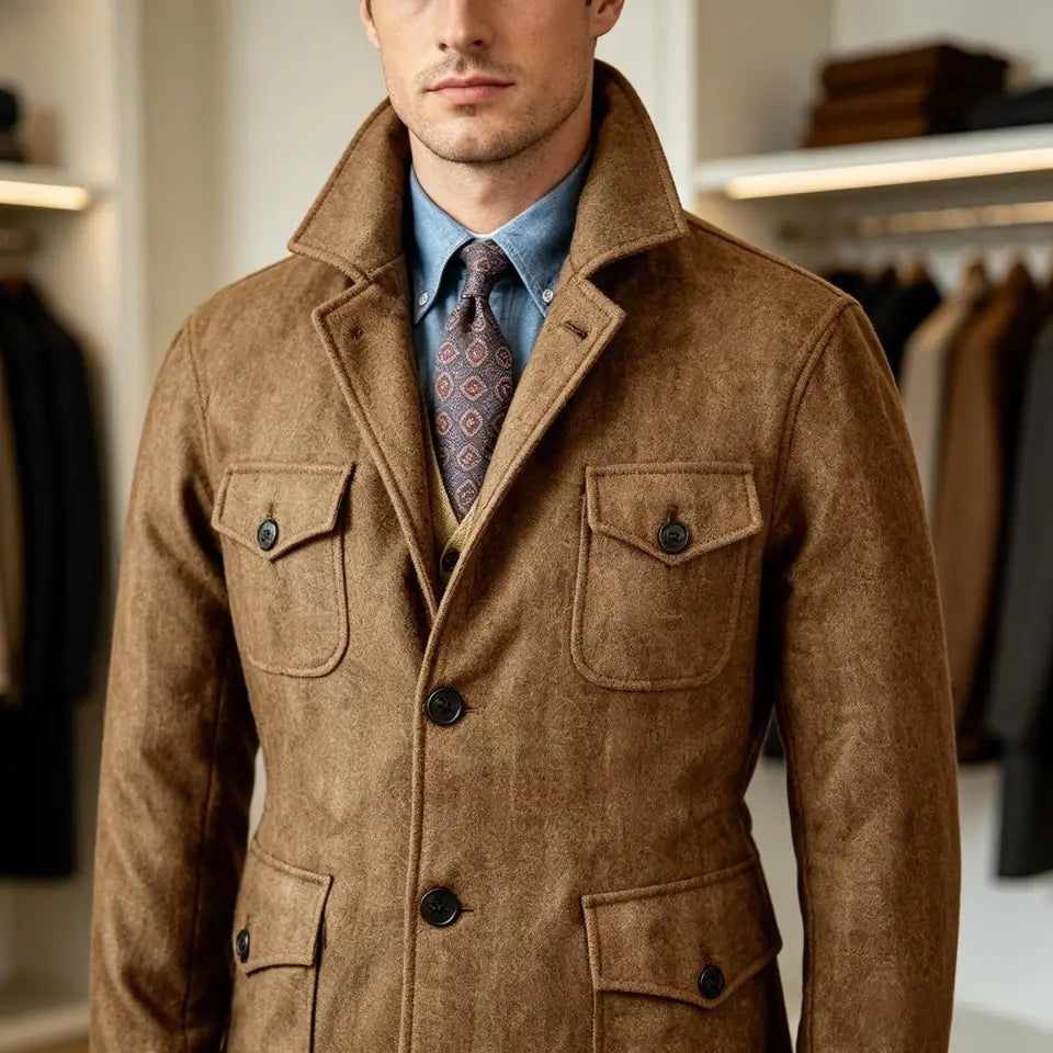 The Oakville Men’s Multi Pocket Wool Blend Field Jacket