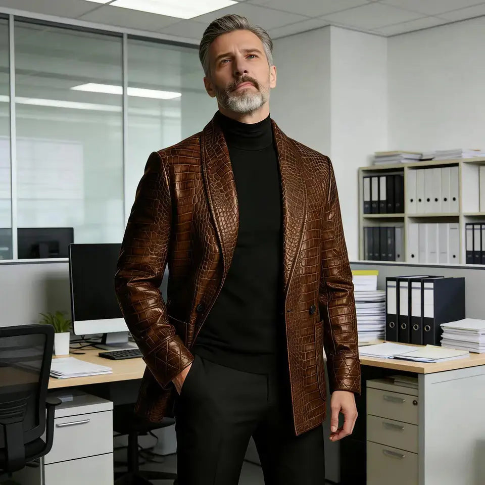 The Calistoga Men’s Slim Fit Embossed Blazer Jacket