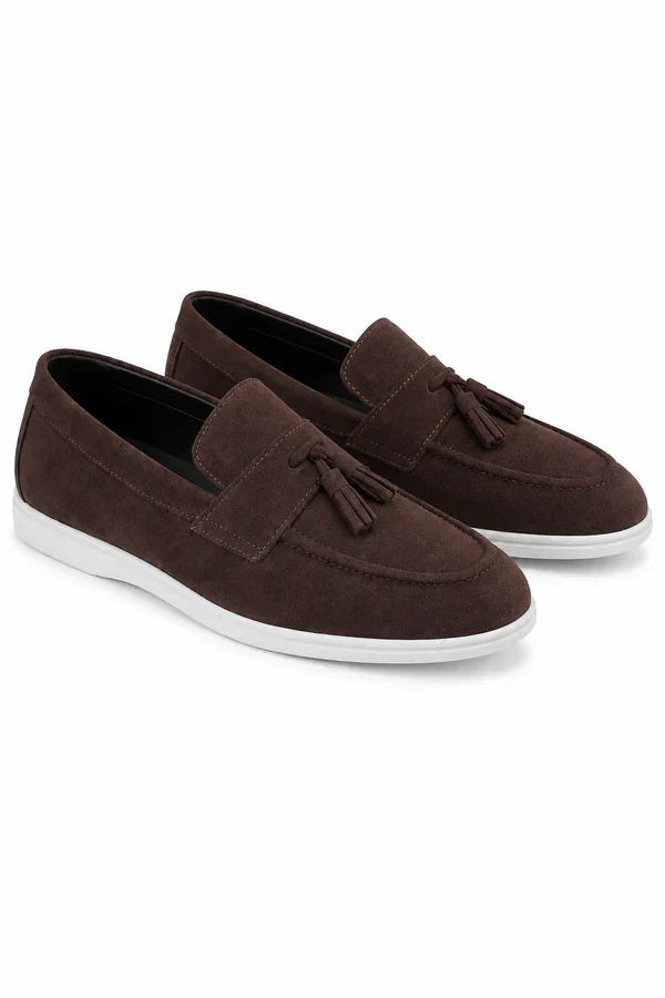 The Prescott Men's Suede Tassel Slip On Loafers - Brown