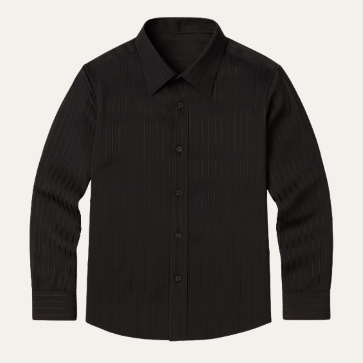 The Palermo Men’s Textured Pleated Formal Button Up Dress Shirt – Black