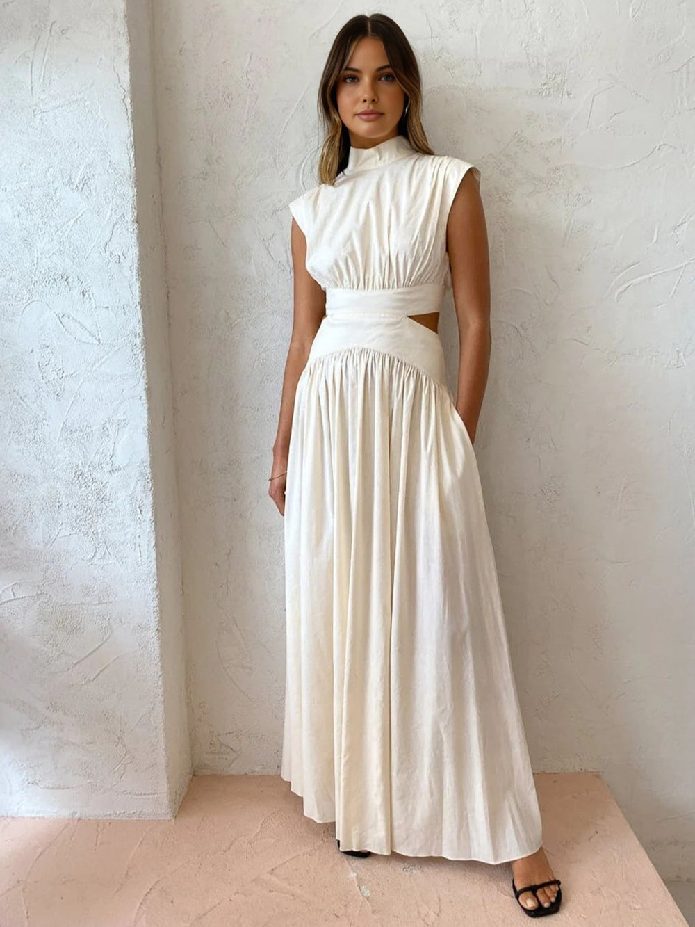 Women's Sleeveless Gown with Side Detail