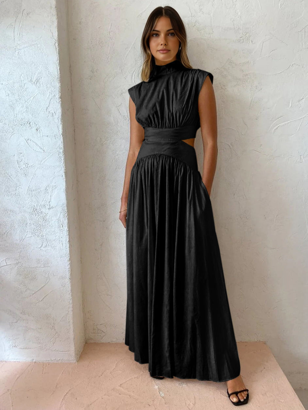 Women's Sleeveless Gown with Side Detail