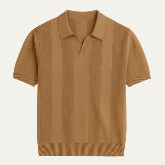 The Pyrmont Men’s Short Sleeve Knitted Polo Shirt Solid Color Trendy Top